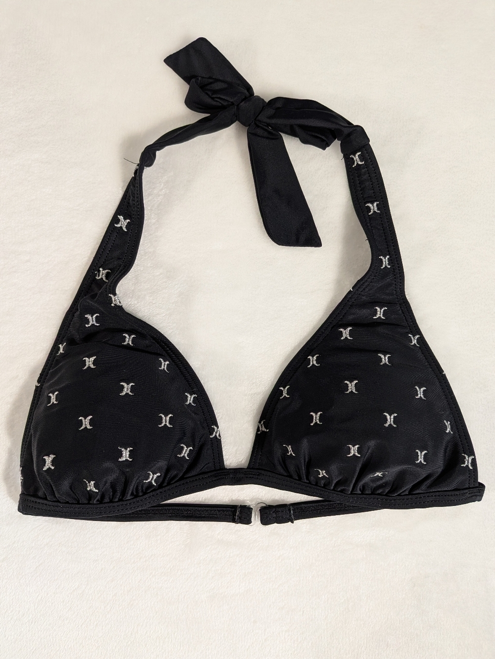 ❤️ Hurley Vintage Embroidered Halter Tie Bikini Top